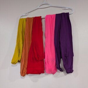 Set of 5 Target Brand Tights Red Orange Yellow Pink Purple One Size